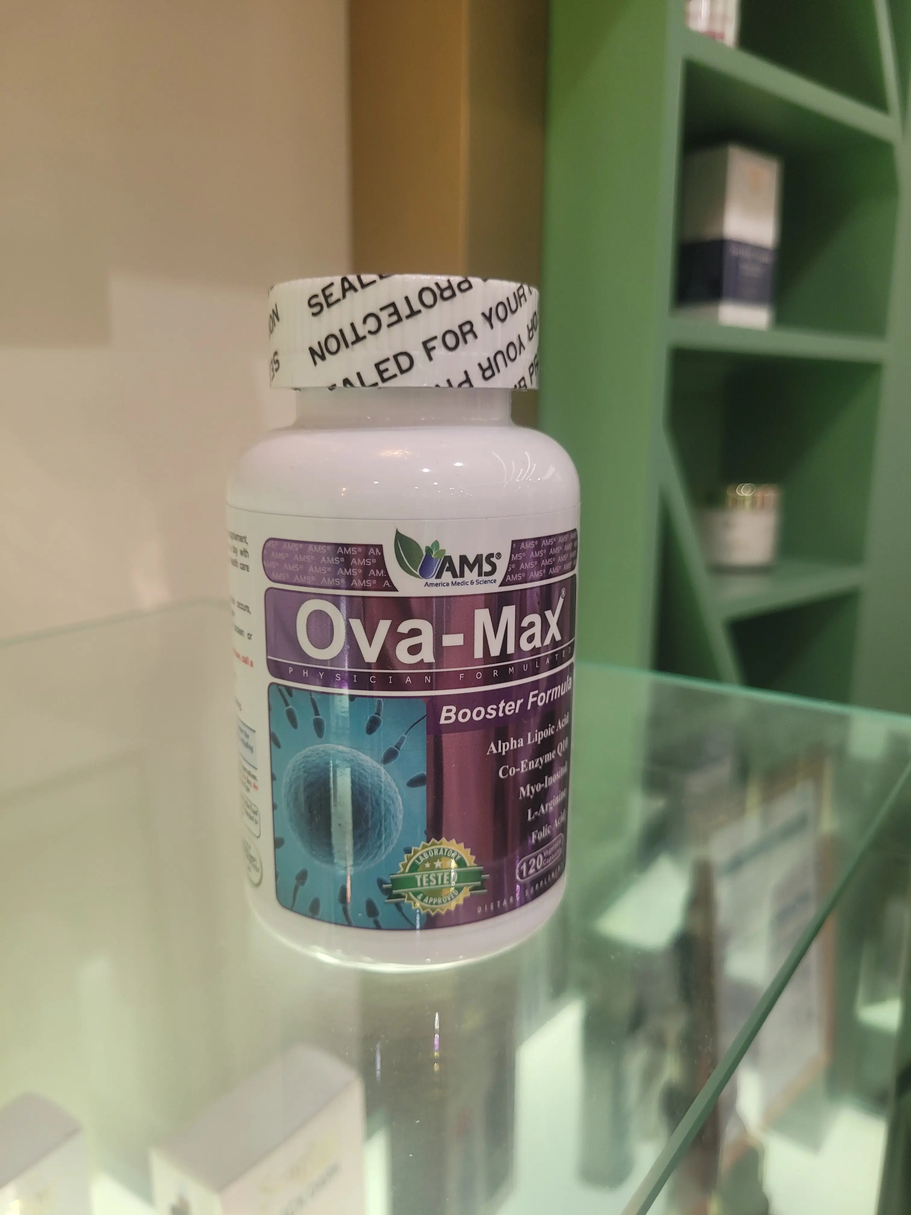 AMS Ova-Max Prenatal Support Vegetable Capsules, Conception And Fertility Supplement, Pack of 120's AMS